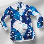 تونیک ورزشی نیم زیپ طرح دار