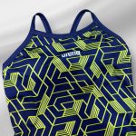 مایو زنانه اسلیپ بندی طرح دار ضد کلر به همراه کلاه - Image 3